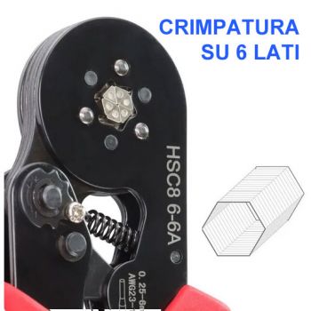 Pinza per terminali a tubetto HSC8 6-6A
